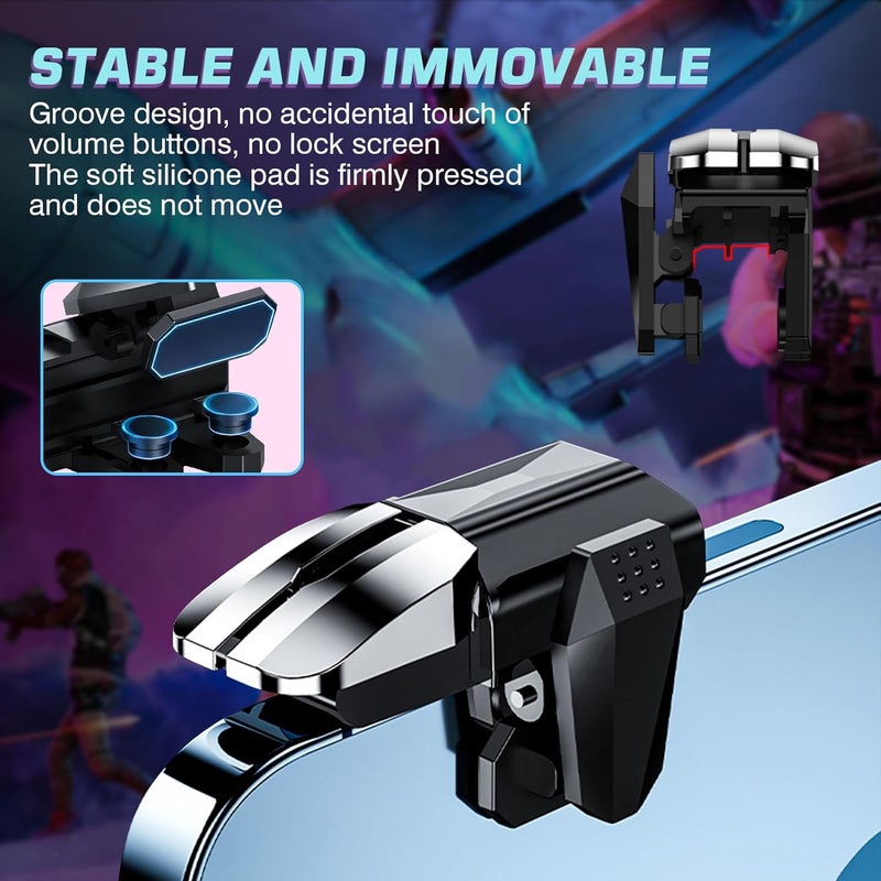 EasEasy PUBG Game Controller Trigger, Mobile Phone Controller Compatible for PUBG/Rules of Survival/Knives Out, 6 Fingers Trigger with Sensitive Aim and Shoot Smartphone Gamepad for iPhone & Android - Image 3